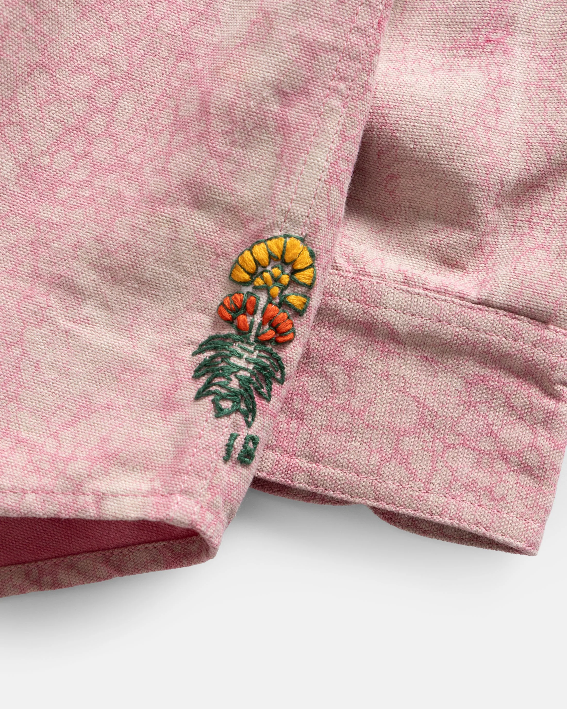 WOLF BUTTON-DOWN SHIRT - PINK DABU DYED HEAVY OXFORD CLOTH - Image 4
