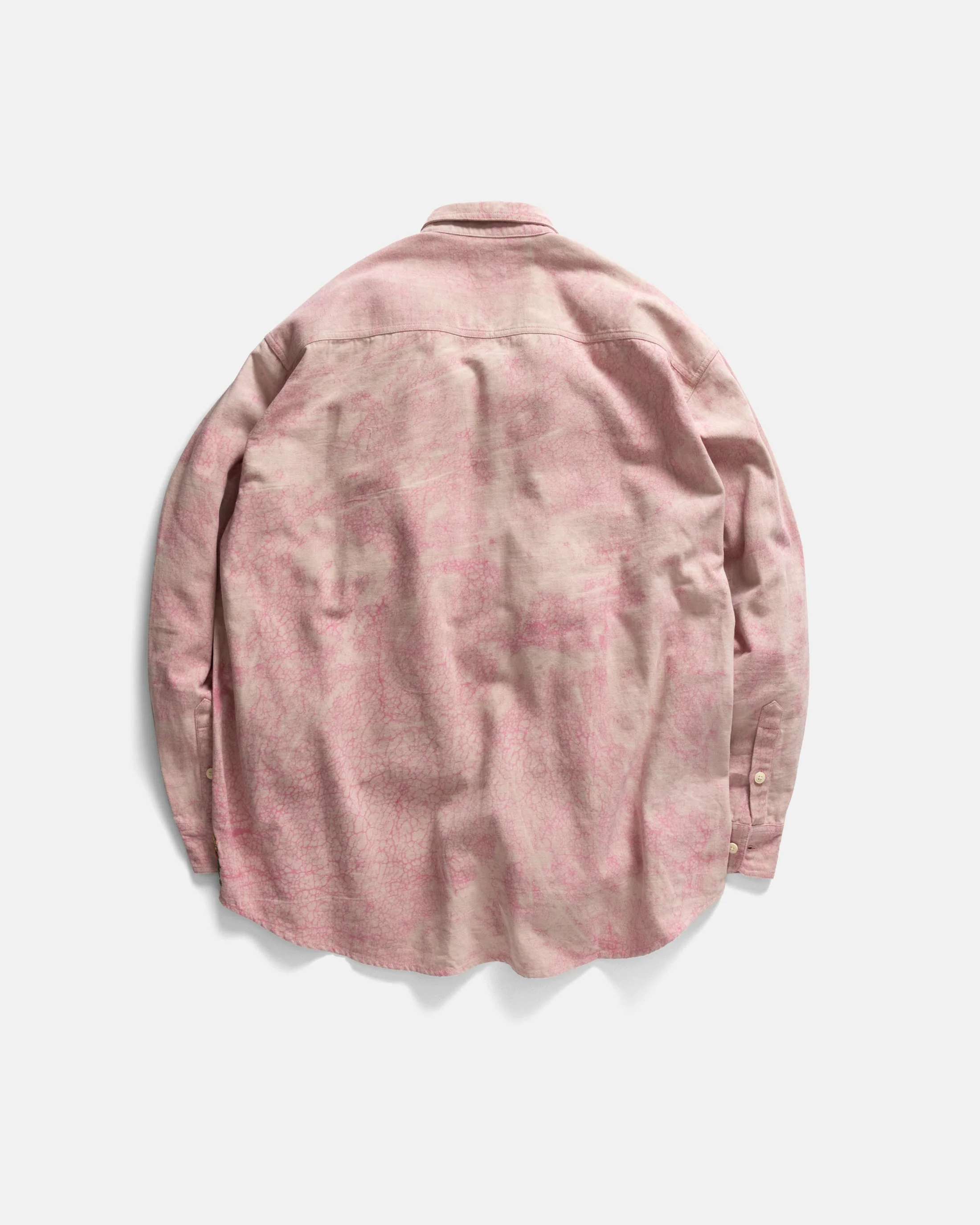 WOLF BUTTON-DOWN SHIRT - PINK DABU DYED HEAVY OXFORD CLOTH - Image 5