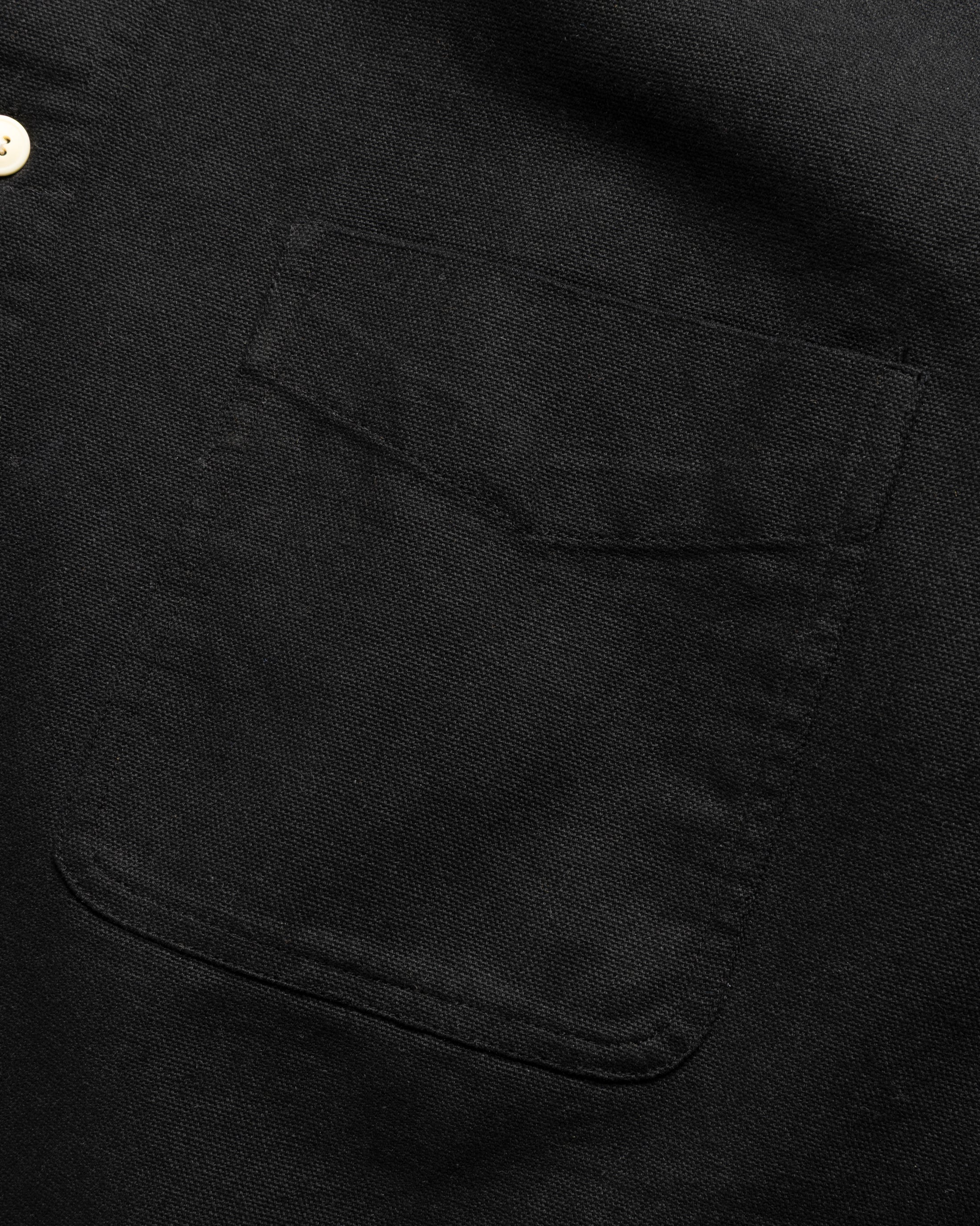 WOLF BUTTON-DOWN SHIRT - BLACK COTTON OXFORD CLOTH - Image 3