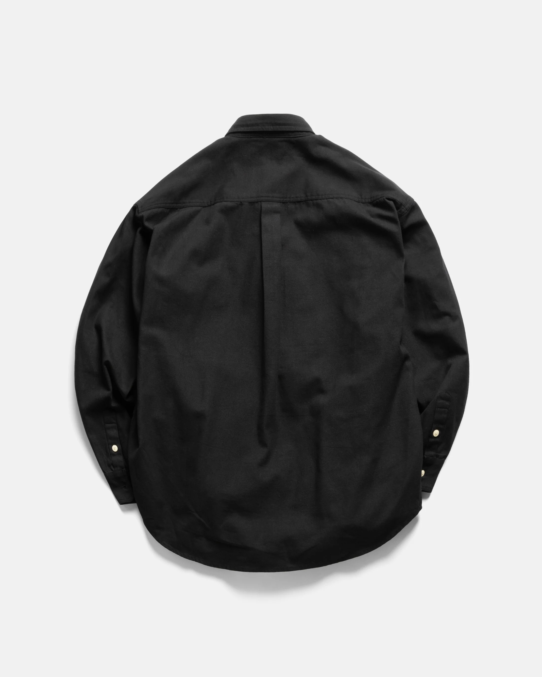 WOLF BUTTON-DOWN SHIRT - BLACK COTTON OXFORD CLOTH - Image 5