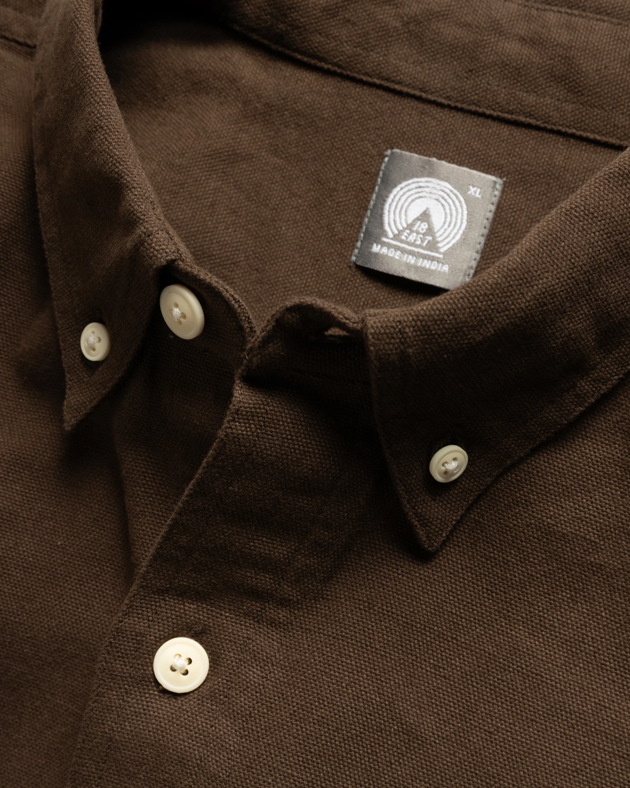 WOLF BUTTON-DOWN SHIRT - SLATE BLACK (THAT'S BROWN!) COTTON OXFORD CLOTH - Image 3